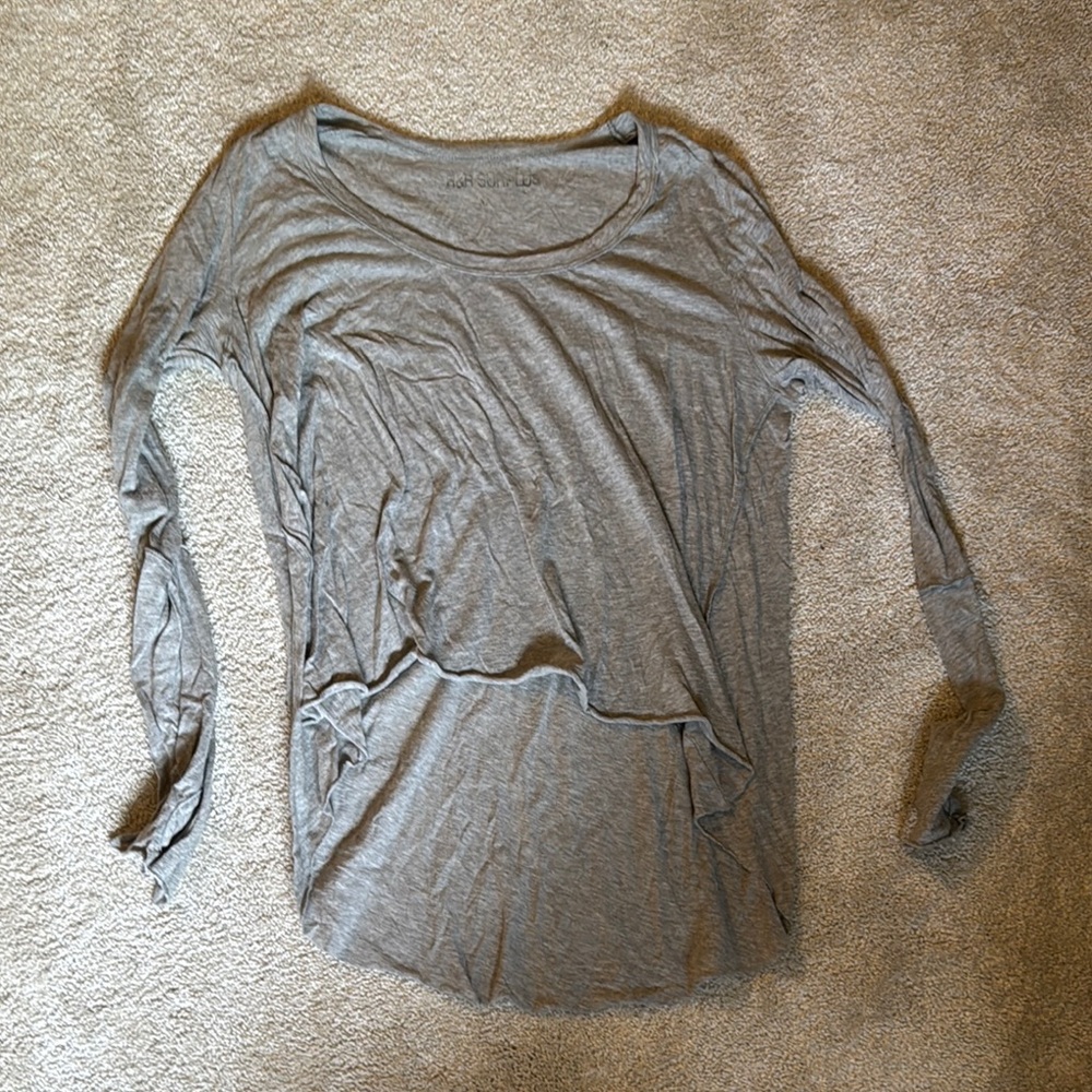 Gray Asymmetrical Long Sleeve Tunic